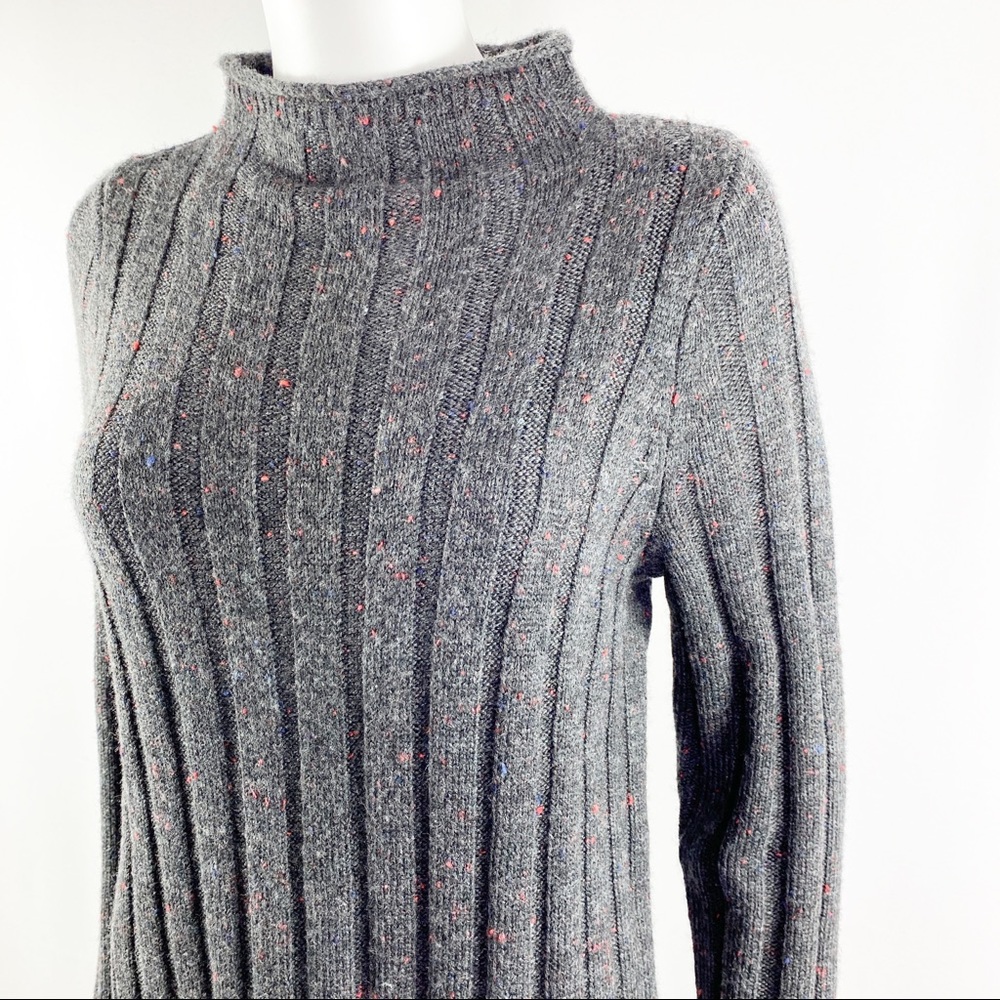 Madewell Coal Gray DONEGAL Rolled Mock Neck Dress - Picture 6 of 11